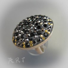 Сребърен дамски пръстен с камъни Swarovski R-301